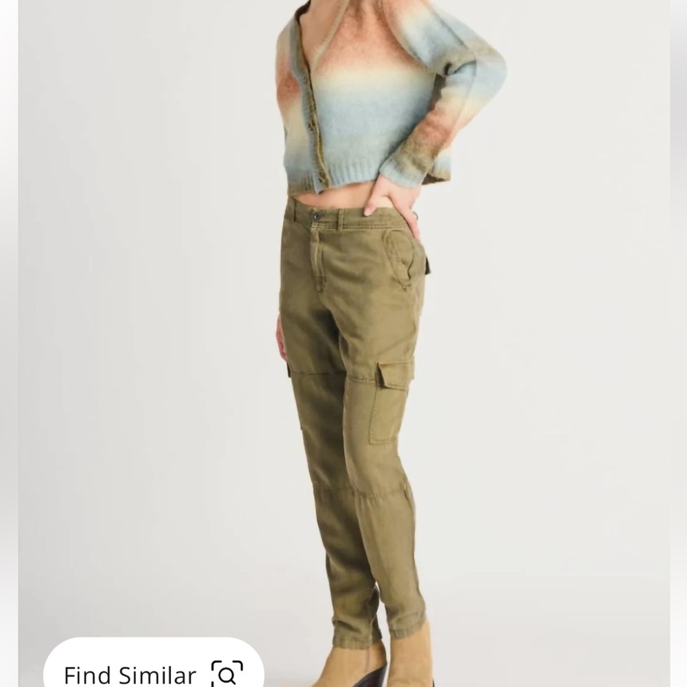 Dex Dusty Olive Straight Leg Cargo Pants Tencel Cotton Medium
